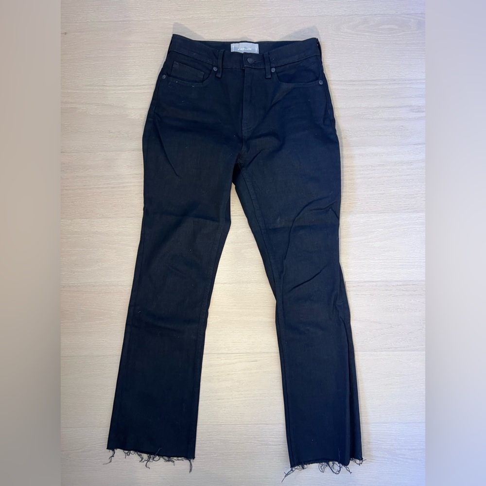 Everlane Frayed Crop Black Jeans